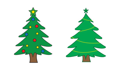 Christmas tree flat icon isolated on white background. Christmas tree vector illustration.