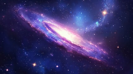 Beautiful milky way galaxy background with nebula cosmos. Stardust in deep space and bright shining...