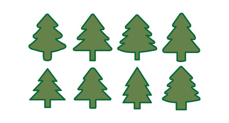 set of christmas tree icons