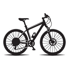 Bicycle  silhouette vector  black color white background 