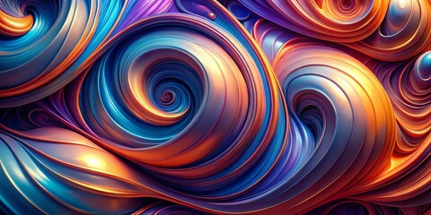Fototapeta premium Abstract Swirling Symphony of Colors Digital Art, 3D Render, Abstract Shapes, Abstract Background, Abstract Art, 3D Art, Spiral
