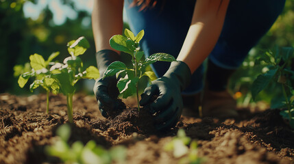 Person planting trees