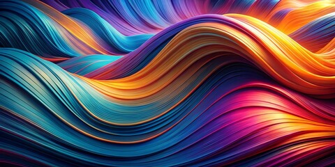 Obraz premium Abstract Swirling Waves of Color, digital art, abstract background, 3d render, vibrant, dynamic, fluid