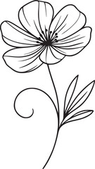 This is an illustration of flowers in a simple and modern line art style.