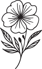 This is an illustration of flowers in a simple and modern line art style.