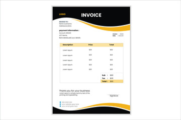 Invoice Layout Template design two color.