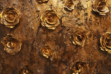 Rose wall gold background texture industrial