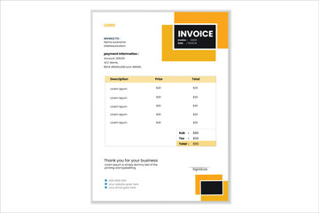 Invoice Layout Template design two color.