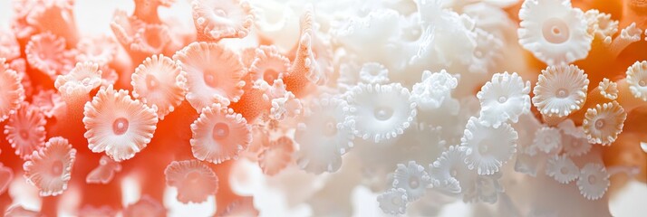 Close-Up of Coral Polyps in a Vibrant Reef