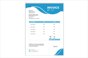 Invoice Layout Template design two color.