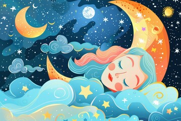 Sweet abstract night background with charming stars and soft colors