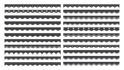 Scalloped Paper Frame Or Border Divider Collection Isolated