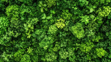 Aerial View of Lush Green Forest Canopy