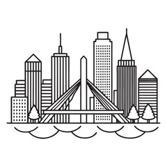 City skyline  silhouette vector  black color white background 