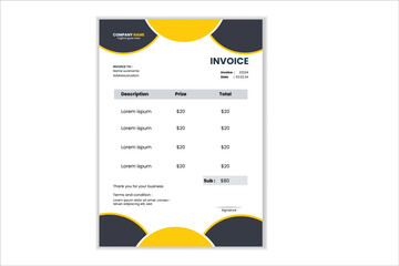Invoice Layout Template design two color.