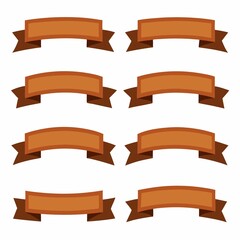 set of banners with ribbons