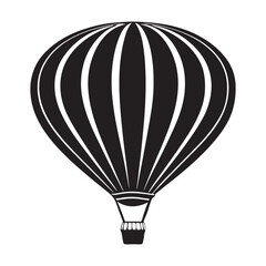 Fototapeta premium Hot air balloon in the sky silhouette vector art black color white background 