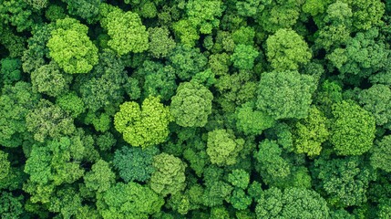 Aerial View of Lush Green Forest Canopy