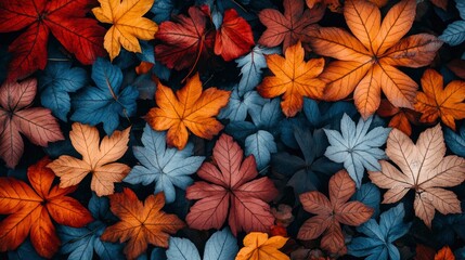 Fototapeta premium Autumn Leaves Pattern Background
