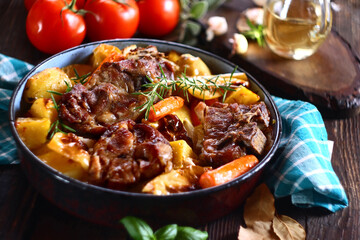 Peka - traditional Croatian meat and vegetables dish 