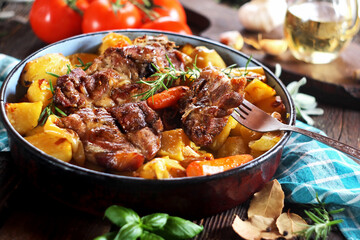 Peka - traditional Croatian meat and vegetables dish 