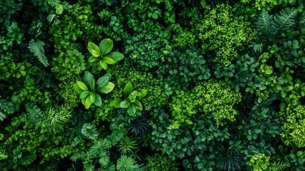 Lush Green Foliage Wall Background