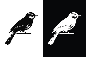 Birds black and white royalty free vector icon silhouettes. Dove Icon on Black and White Vector Background.	