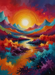 watercolor painting landscape