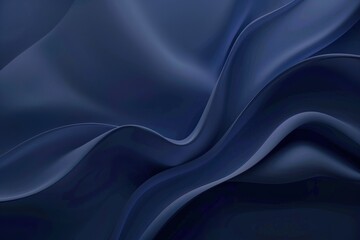 Obraz premium Abstract Dark Blue Draped Fabric with Smooth Wavy Lines