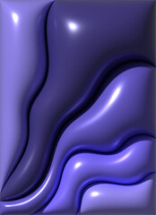 Abstract image with smooth, wavy lines with a glossy effect, sense of three-dimensionality and iridescence, 3D rendering illustration