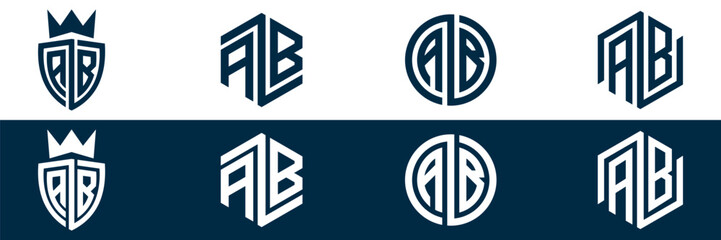 Typography AB letter logo design