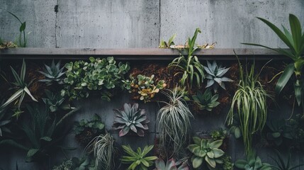 Lush Greenery on Vertical Garden Wall