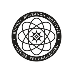 Energy Research Institute concept logo template vector illustration. Scientific and educational center creative emblem badge. Graphic design element. 