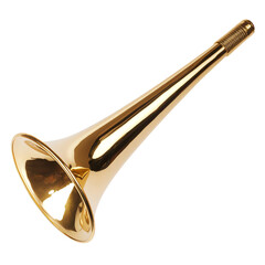 Obraz premium Brass trumpet, white isolated background