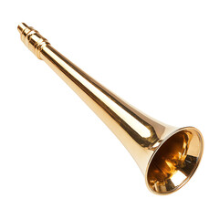 Obraz premium Brass wind instrument, white isolated background