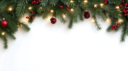 Elegant Winter Holiday Decorations with Red Accents and Glowing Christmas Ornaments