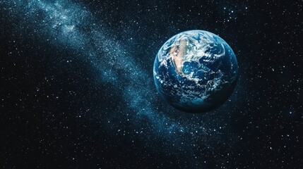 Naklejka premium Earth from Space with the Milky Way Galaxy
