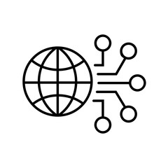 Global networking fiber optic icon