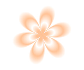 Soft gradient flower shape isolated on white background. Blur aura floral design element, 2000s silhouette. Vector