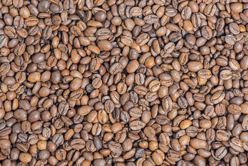 Coffee background. Roasted coffee beans.