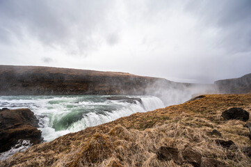 the Gulfoss waterfall inside the golden circle, Iceland