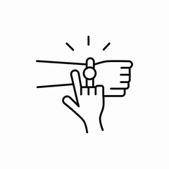 time on wrist watch icon sign vector