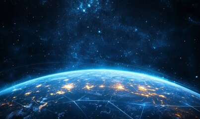 Obraz premium internet connection in outer space