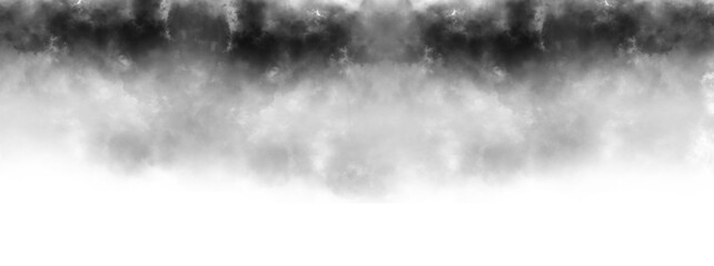Smoke Texture overlays on transparent background. Misty effect, text or space, Design element,  Abstract black gray texture. Png image.