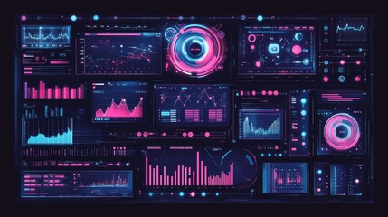 Futuristic Data Visualization Dashboard Design