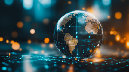 Abstract business network Around the world and charts and graphs with statistics to innovative analyze business potential and forecast future development of companies growth.