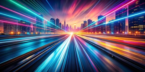 Speeding Through a Cityscape of Light, long exposure, urban photography, city lights, motion blur, speed, cityscape