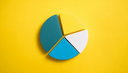 Top view pie chart with 5 segments, perfect for visual data representation and infographic use.