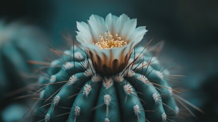 Fototapeta premium Beautiful Cactus Flower in Soft Focus Background