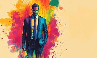Multicolored businessman